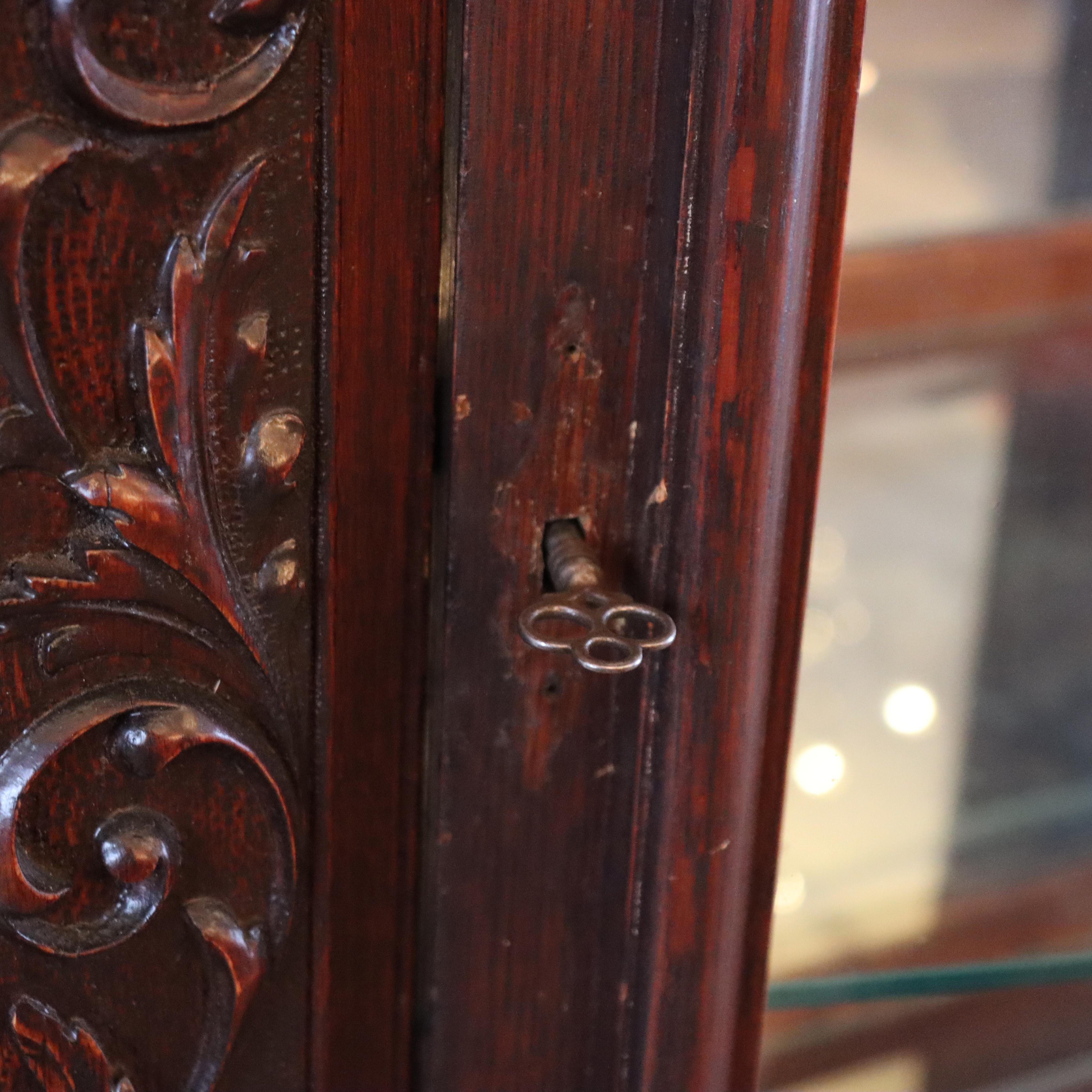 Oversized Antique RJ Horner Deeply Figural Griffin & Floral Carved Oak Sideboard For Sale 5