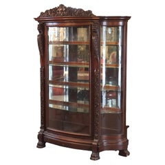 Oversized Antique RJ Horner Deeply Figural Griffin 
Floral Carved Oak Sideboard