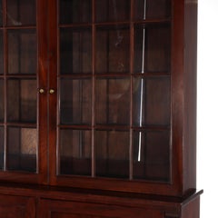 Oversized Antique Sheraton Flame Mahogany Step Back Cupboard c1830