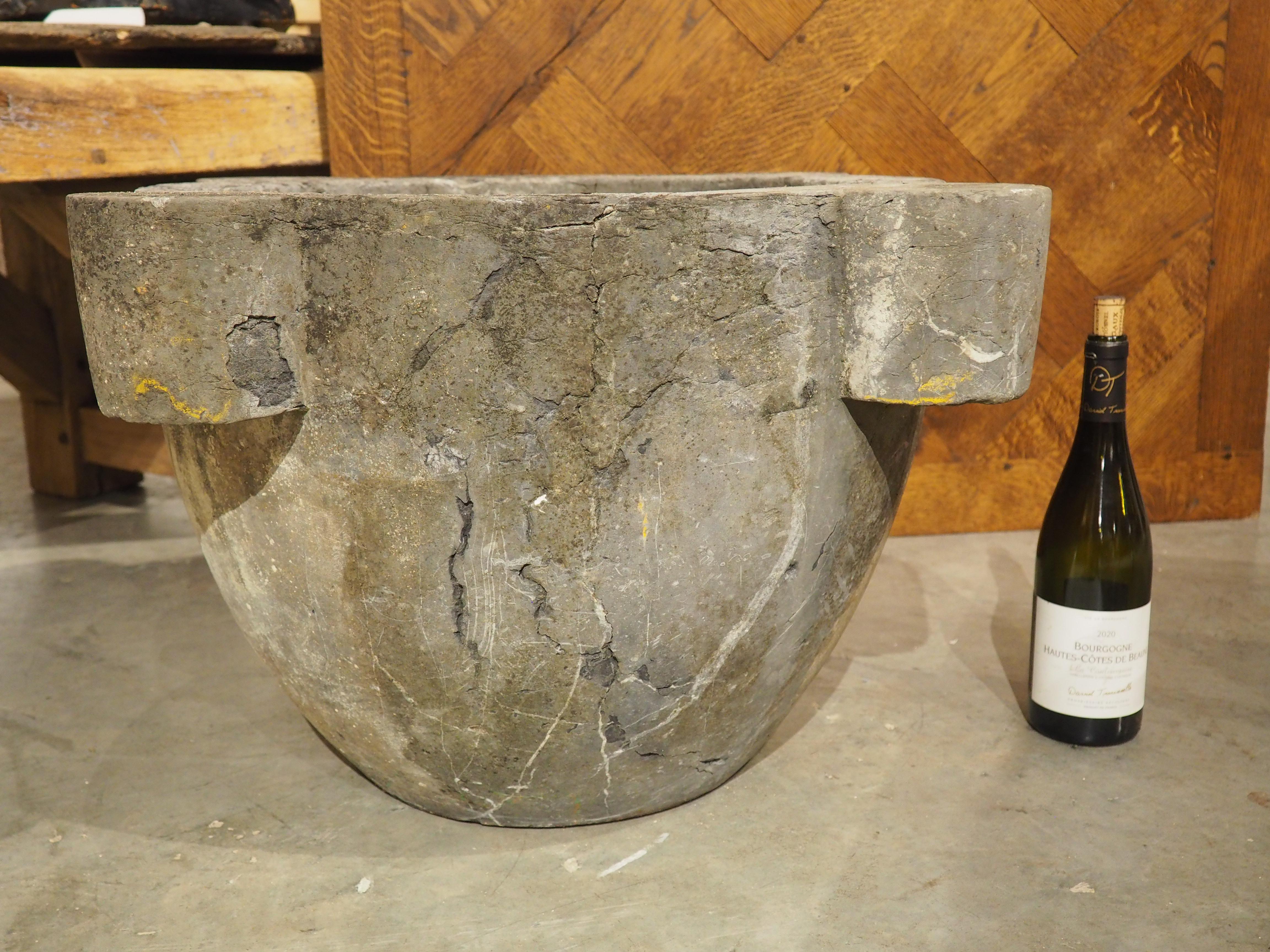 Mortier et penteau de France surdimensionné en ardoise ancienne, 19ème siècle 6