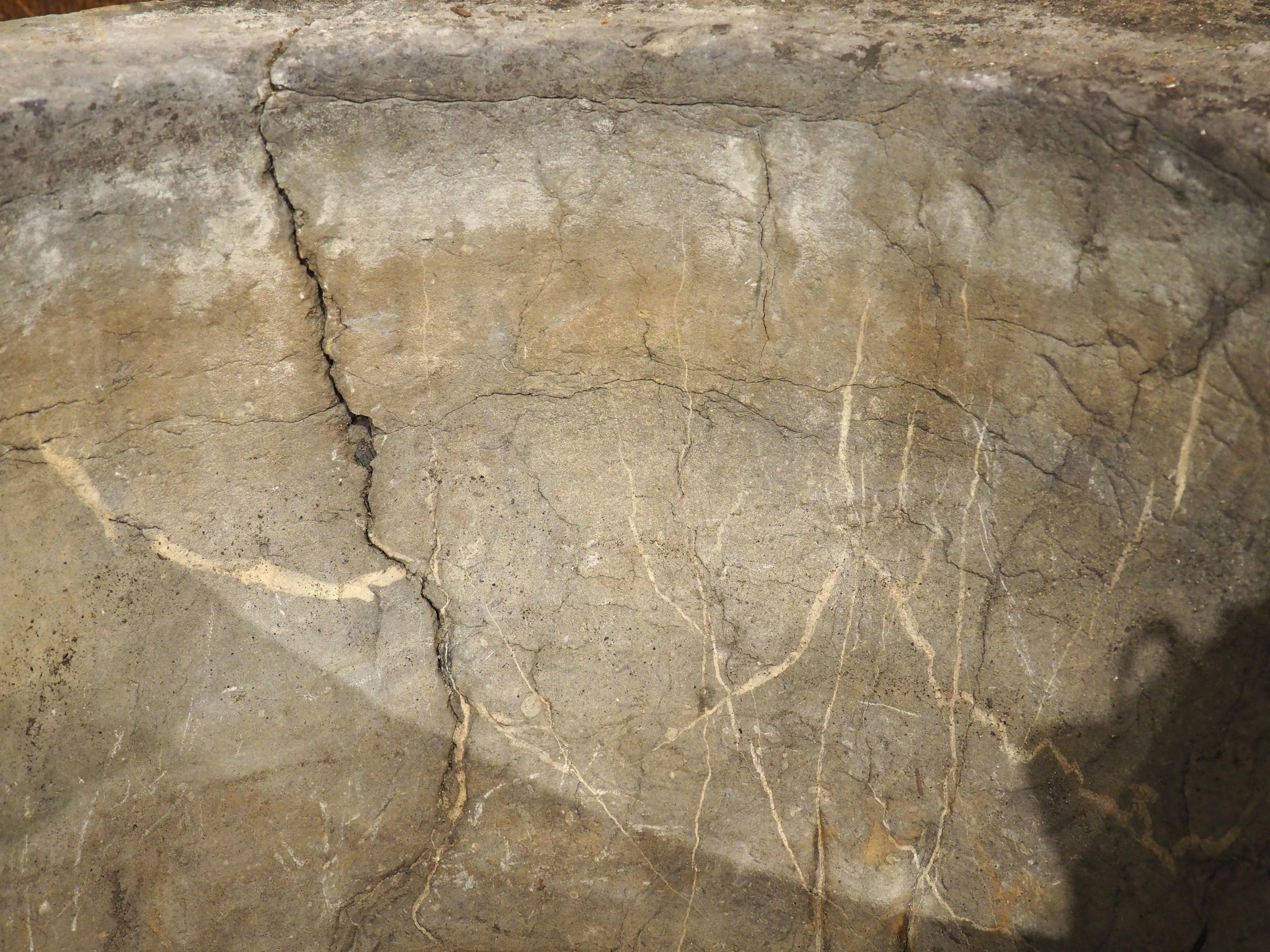 Mortier et penteau de France surdimensionné en ardoise ancienne, 19ème siècle Bon état à Dallas, TX