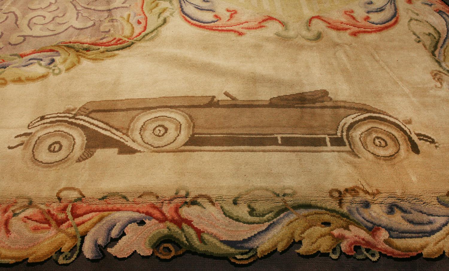 Spanish Rug “RENAULT” Design Signed Special Order, 1930 For Sale 4