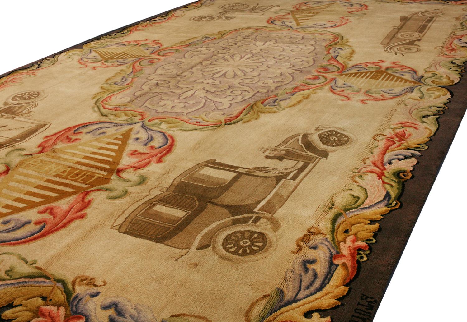 Alfonso XIII, was King of Spain from 1886 until 1931, he was looking for an extraordinary gift for a man who had everything in his life. He came across this original idea of giving an amazing carpet featuring the cars that bear name of Louis