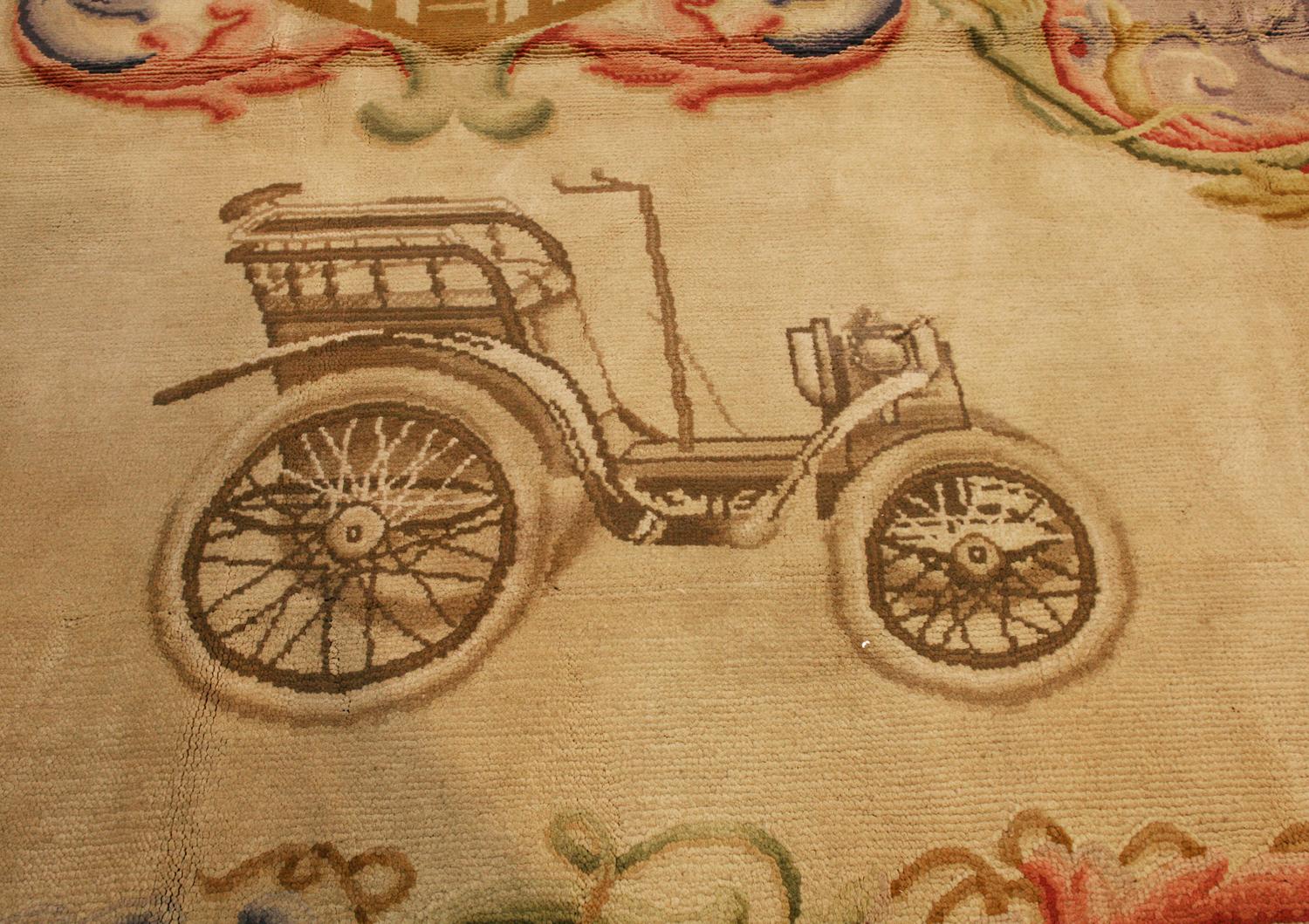 Wool Spanish Rug “RENAULT” Design Signed Special Order, 1930 For Sale