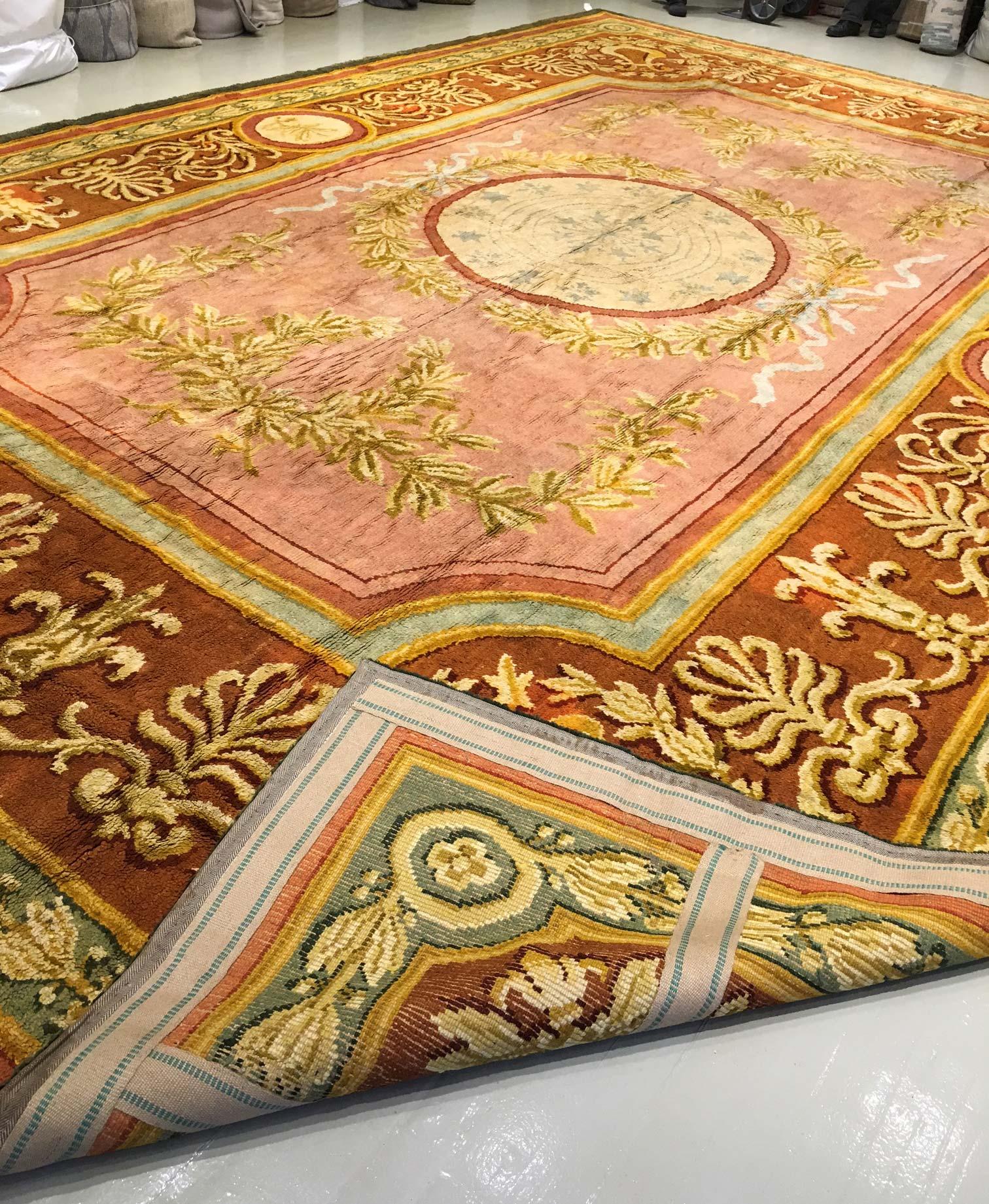 Oversized antique Spanish Savonnerie rug
Size: 14'8