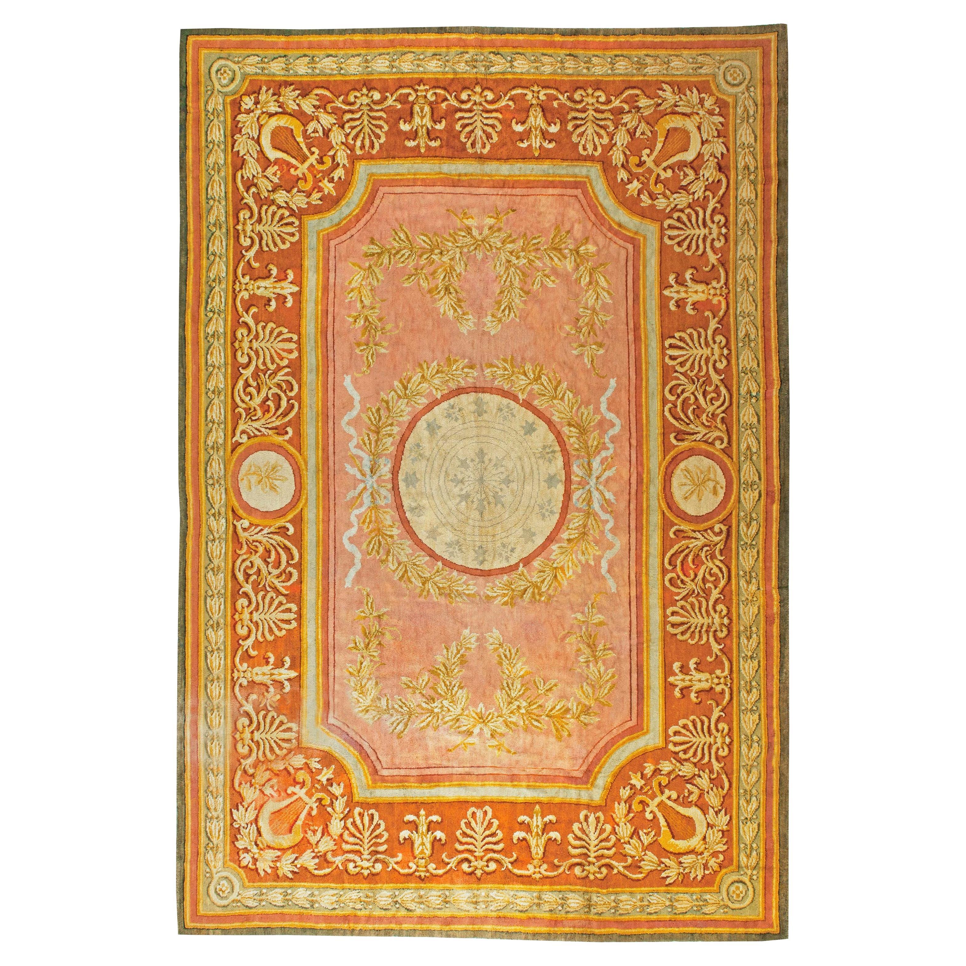 Oversized Antique Spanish Savonnerie Rug Doris Leslie Blau For Sale