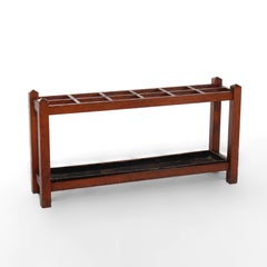 Oversized Antique Stickley School Arts & Crafts Oak Umbrella Stand c1920