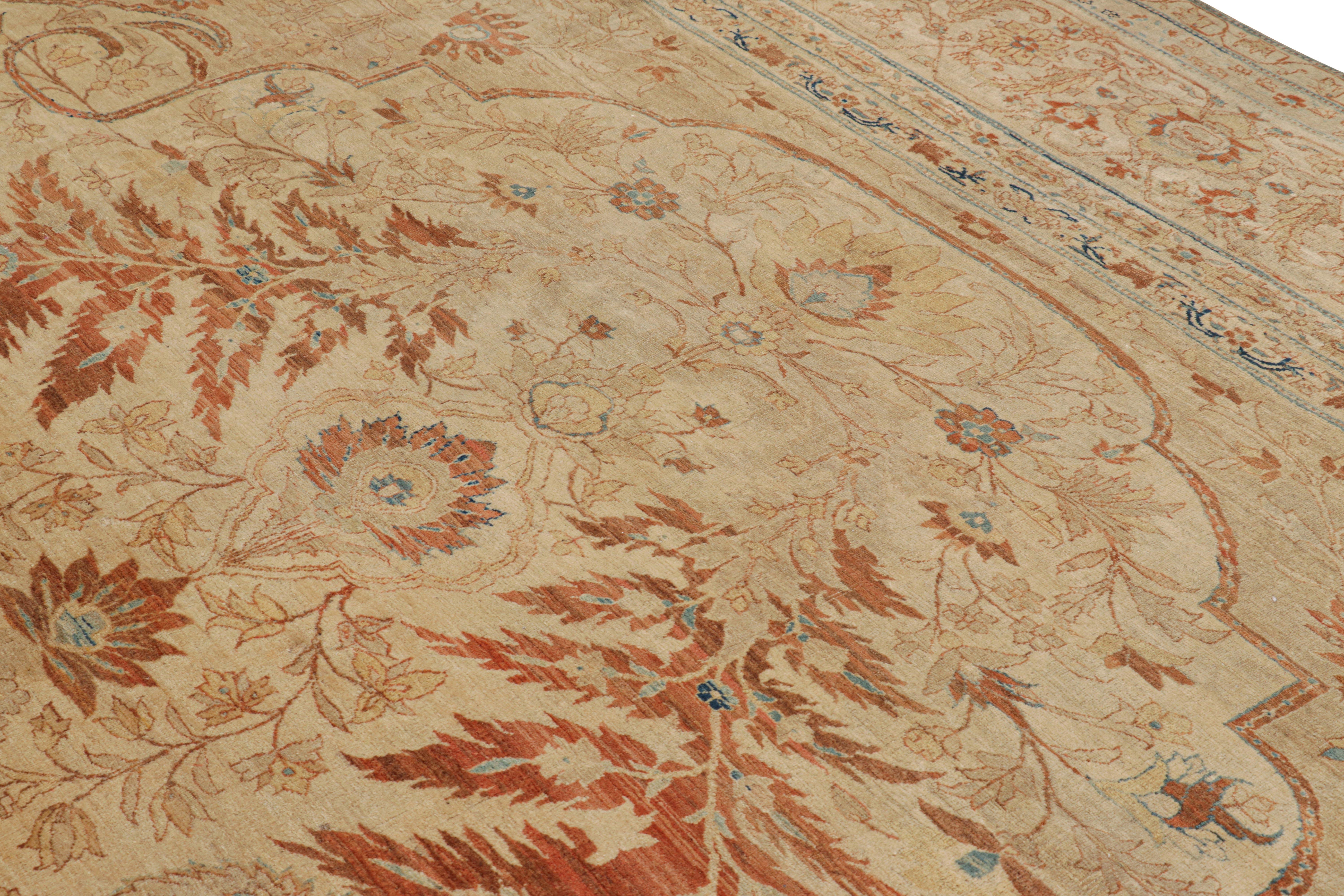 Early 20th Century Oversized Antique Tabriz Persian Rug in Gold, with Medallion For Sale