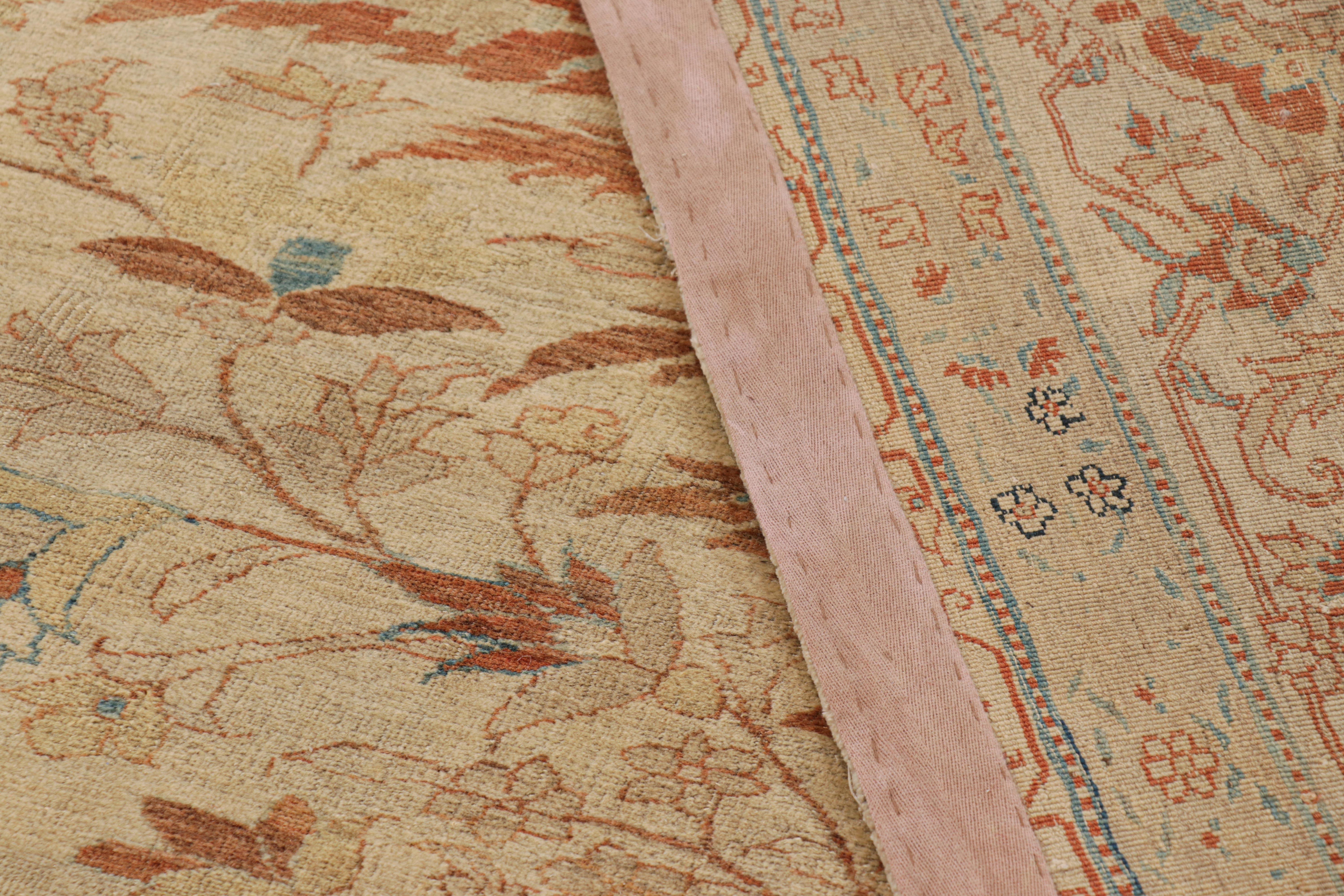 Oversized Antique Tabriz Persian Rug in Gold, with Medallion For Sale 2