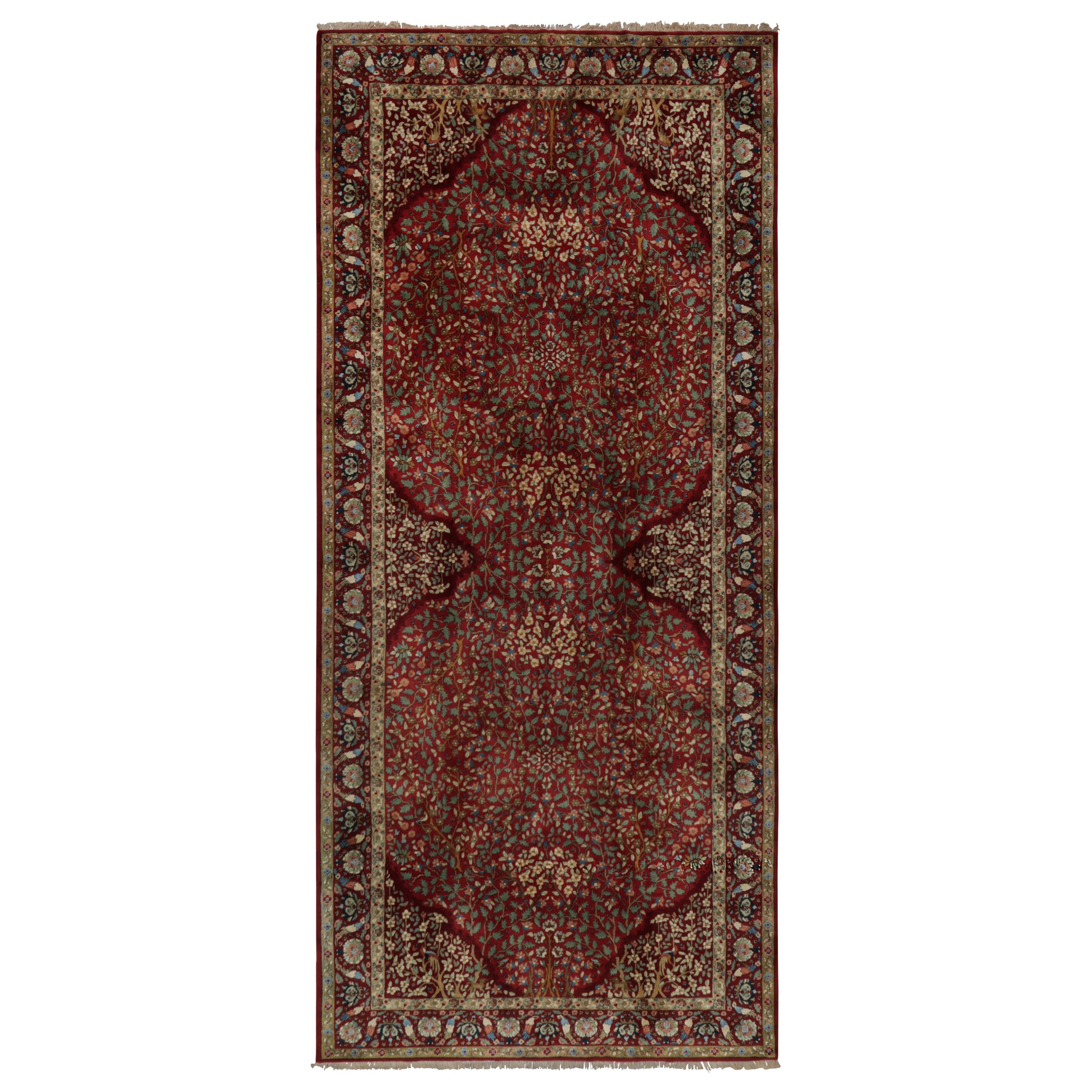 Tappeto antico oversize con ganci in Tetex, rosso con motivi floreali - Rug & Kilim
