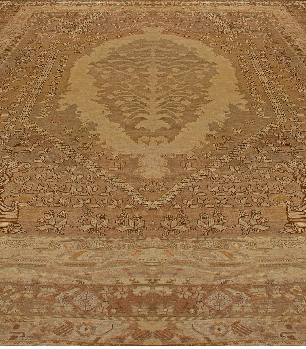 Hand-Knotted Oversized Antique Turkish Ghiordes Handmade Rug For Sale