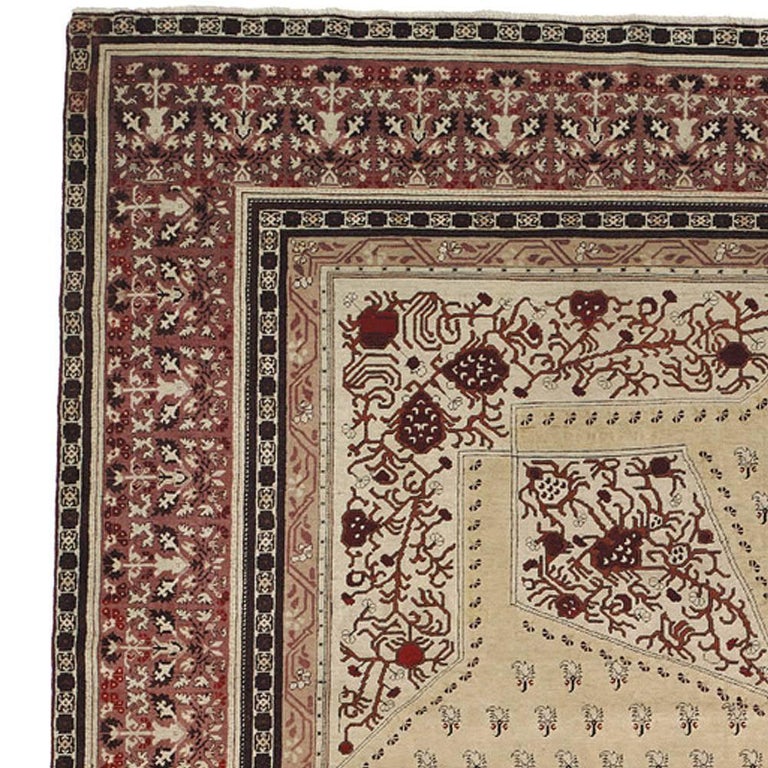 Oversized Antique Turkish Hereke Carpet For Sale at 1stdibs