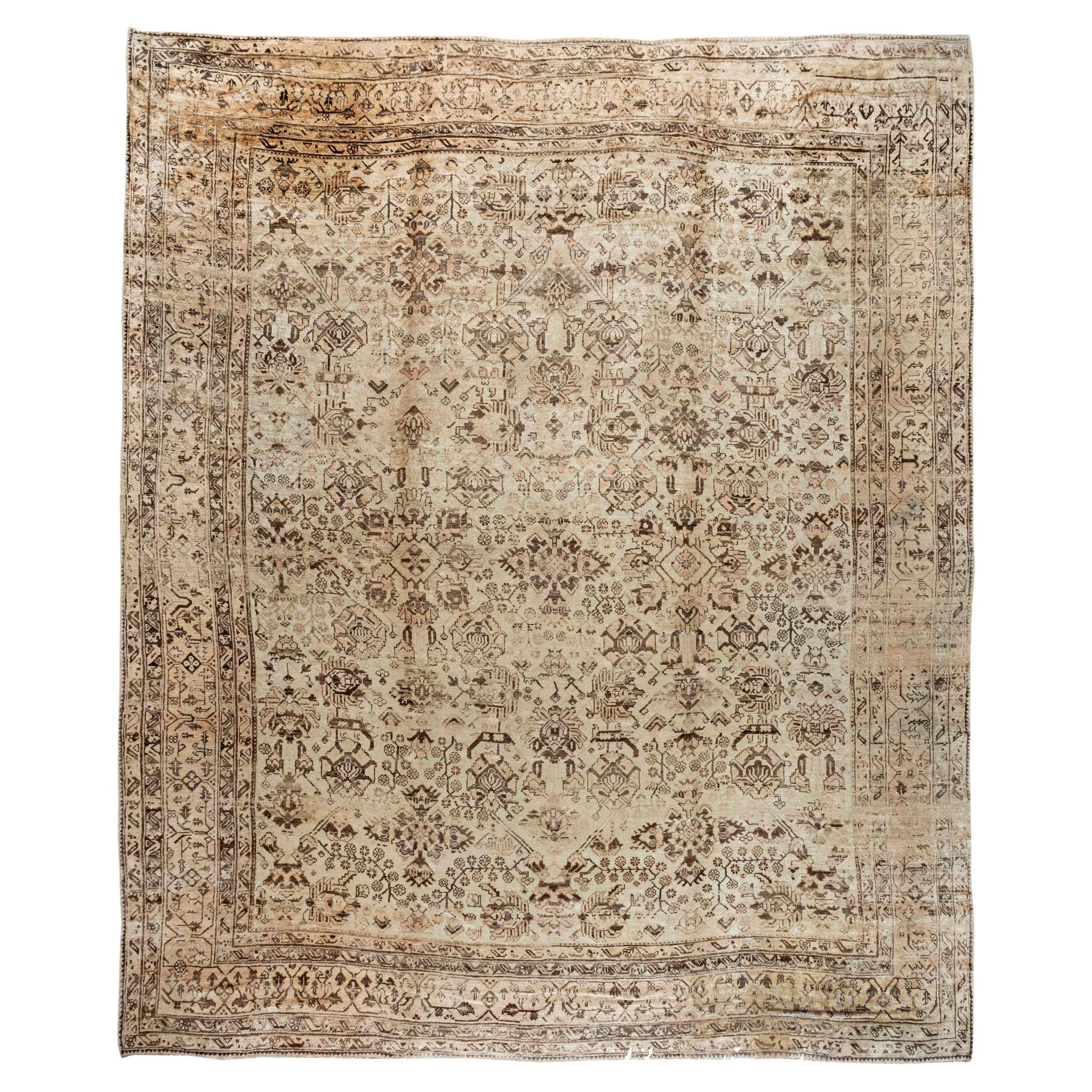 Oversized Antique Turkish Oushak Handmade Wool Rug