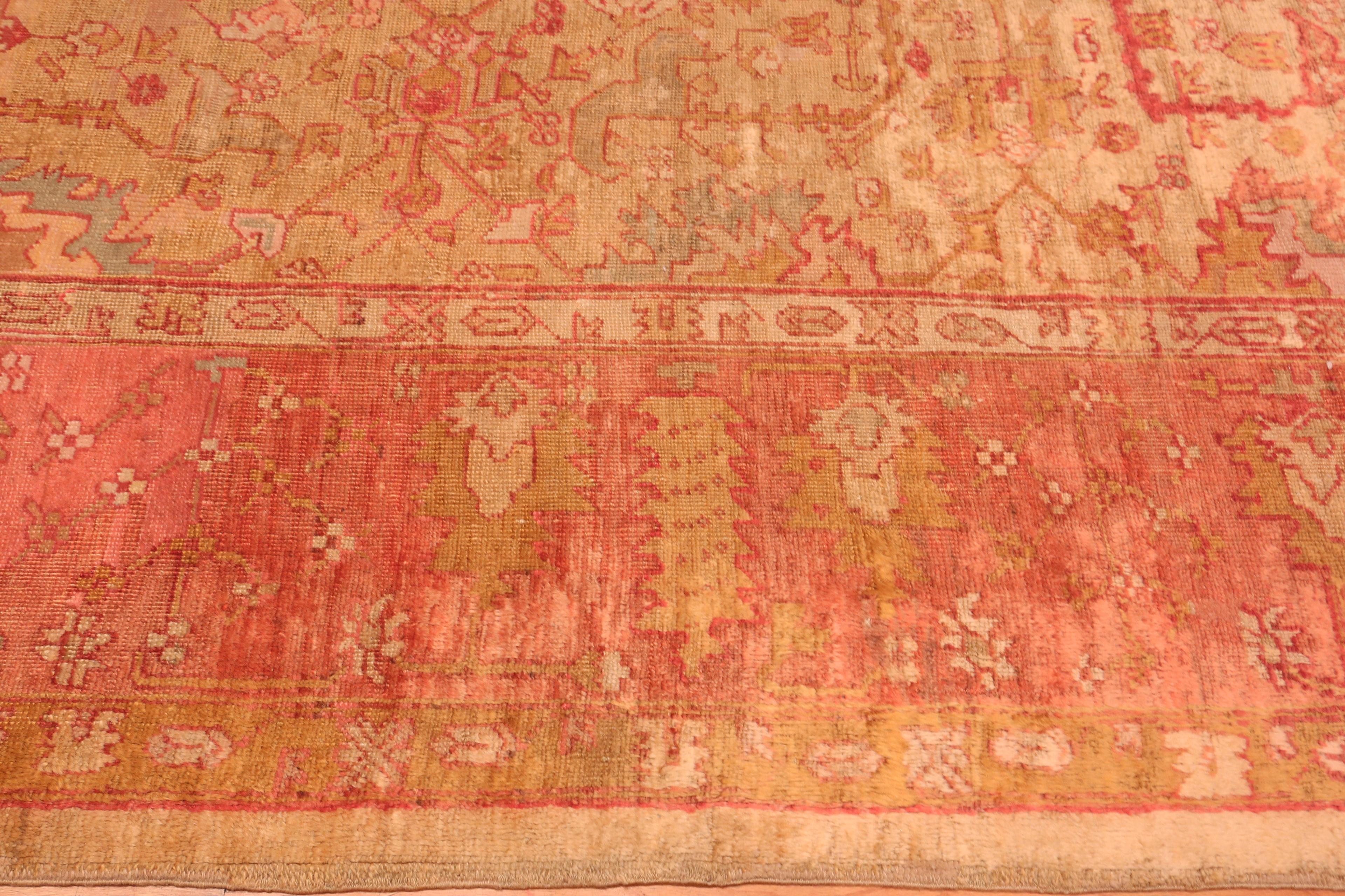 Wool Antique Turkish Oushak Rug. 12 ft x 22 ft 8 in For Sale