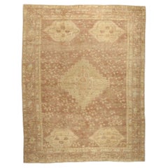 Late 19th Century Antique Earth-Tone Turkish Oushak Carpet, 13'05 x 17'03