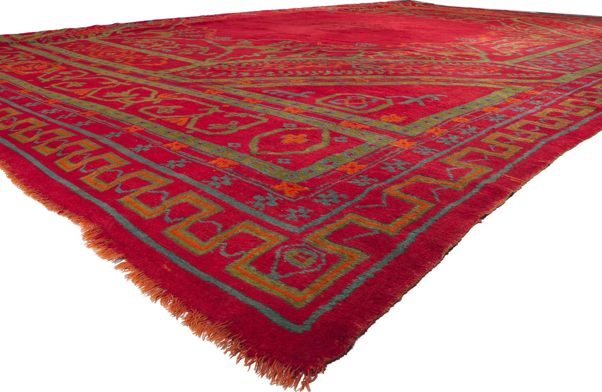 78305 Oversized Antique Turkish Oushak Rug, 20'03 x 25'06.
Abrash. Desirable Age Wear.
Hand knotted wool.
Made in Turkey.
Measures: 20'03 x 25'06.
Hotel Lobby Size Carpet 20 x 26 Rug.
Date: 1890s to 1910s.