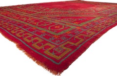Oversized Antique Turkish Oushak Rug, Hotel Lobby Size Carpet