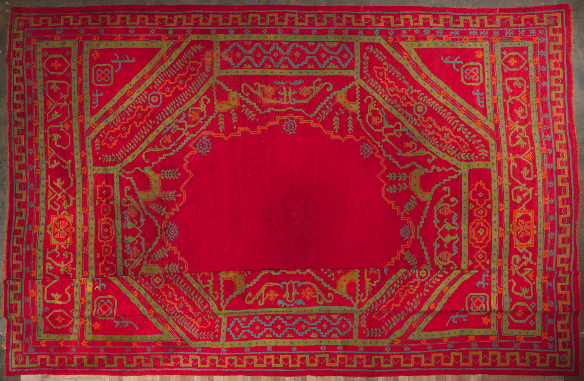Oversized Antique Turkish Oushak Rug, Hotel Lobby Size Carpet For Sale 3