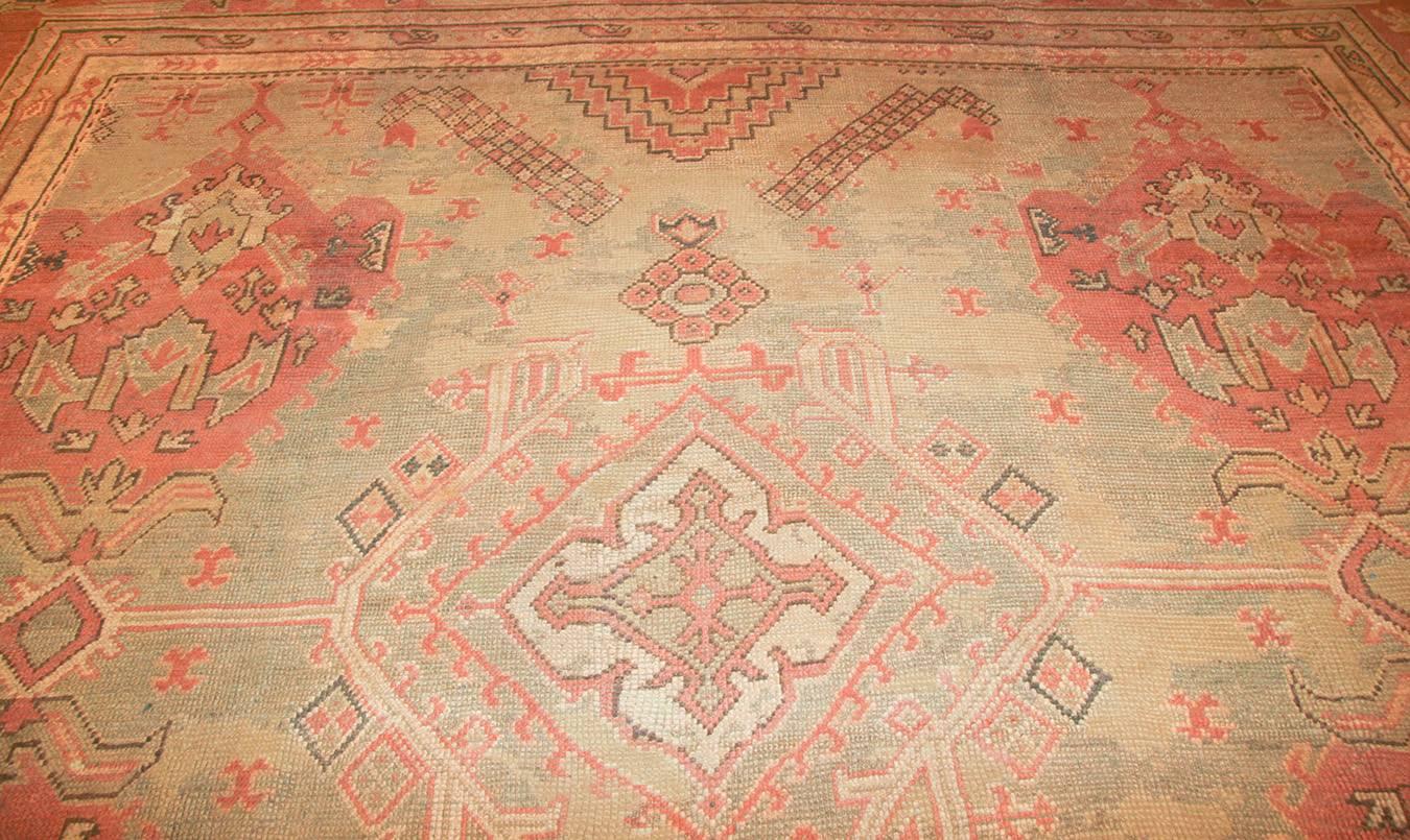 Persian Antique Turkish Oushak Rug. Size: 11 ft 8 in x 25 ft For Sale