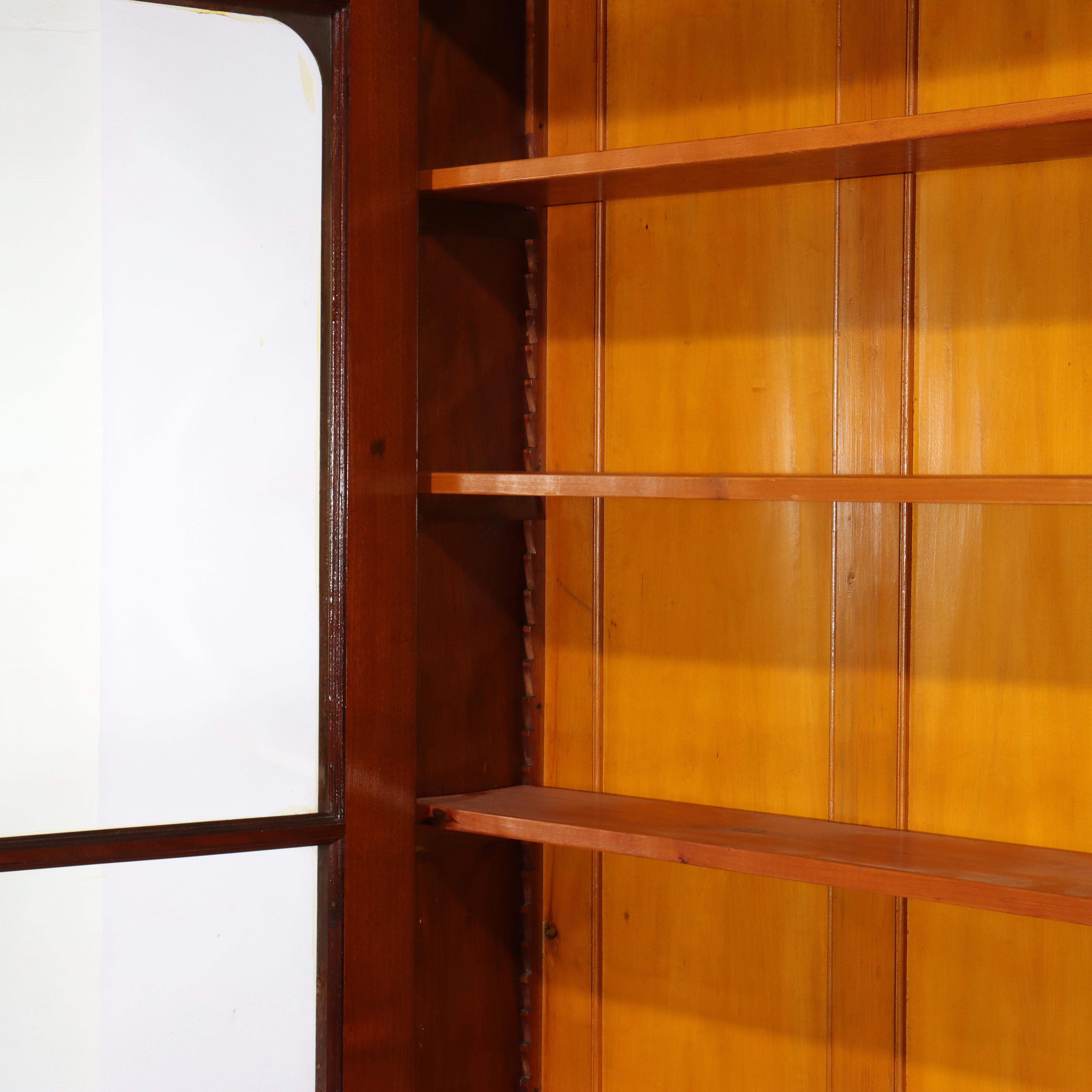 Oversized Antique Victorian Walnut Two Door Two Drawer Bookcase C1890 For Sale 3