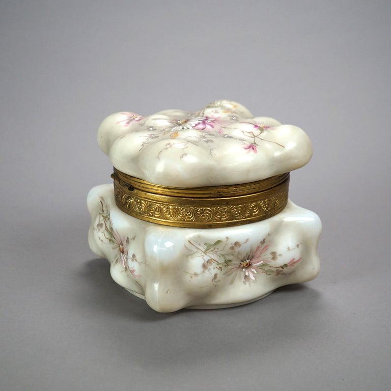 Oversized Antique Victorian Wavecrest Glass Collar and Cuff Dresser Box