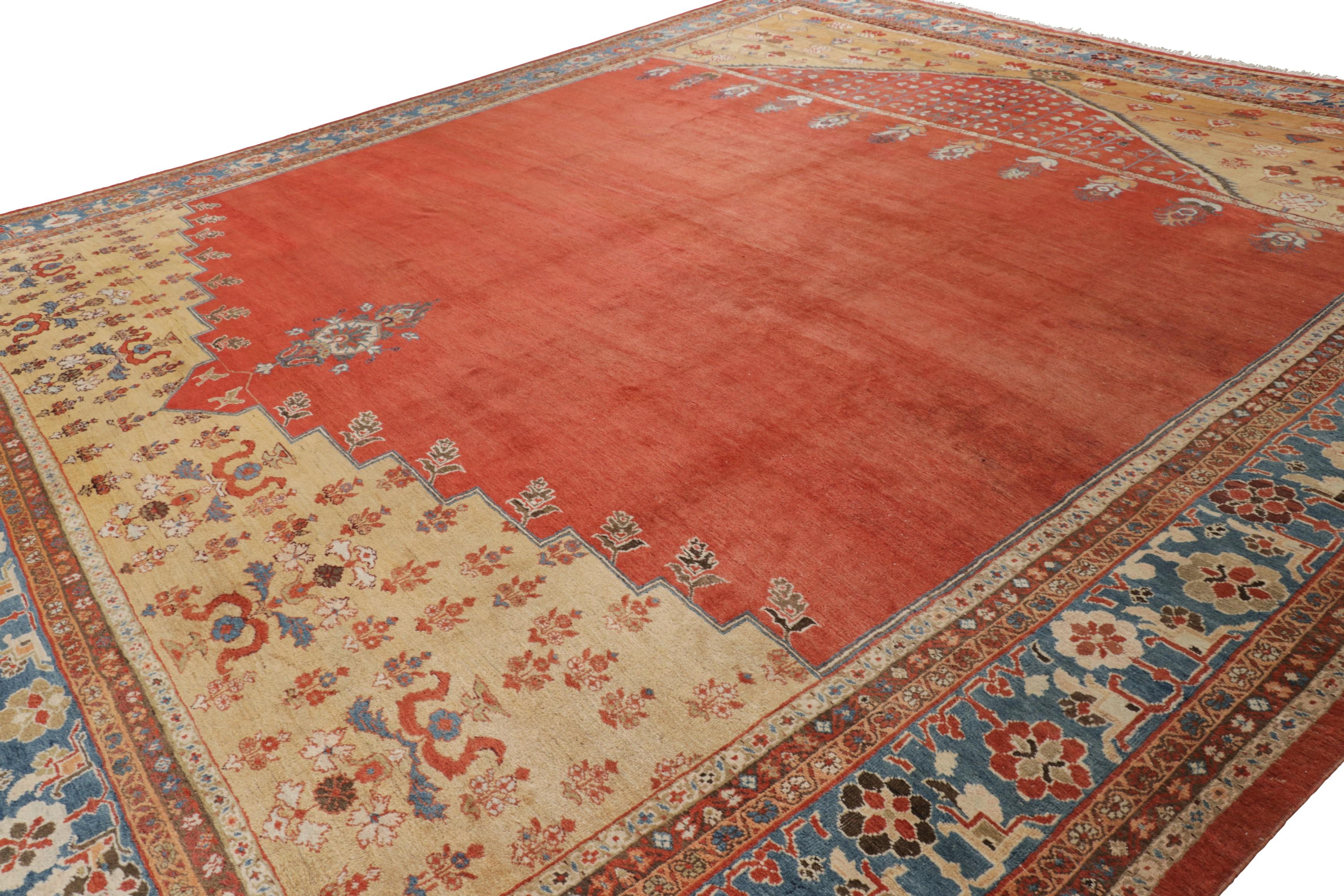 Übergroßer antiker Zeigler-Teppich in Rot und Rost mit Mihrab-Design - Rug & Kilim (Handgewebt) im Angebot