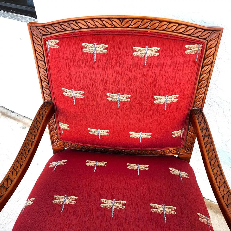 Oversized Armchairs with Dragonflies Pair 6