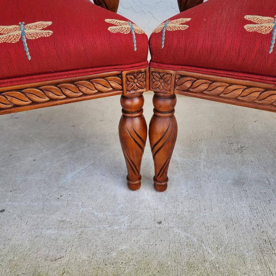 Oversized Armchairs with Dragonflies Pair 10