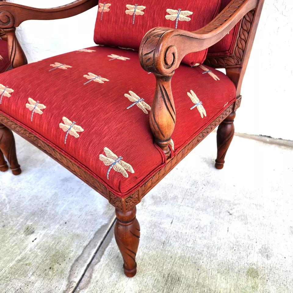 Oversized Armchairs with Dragonflies Pair 3