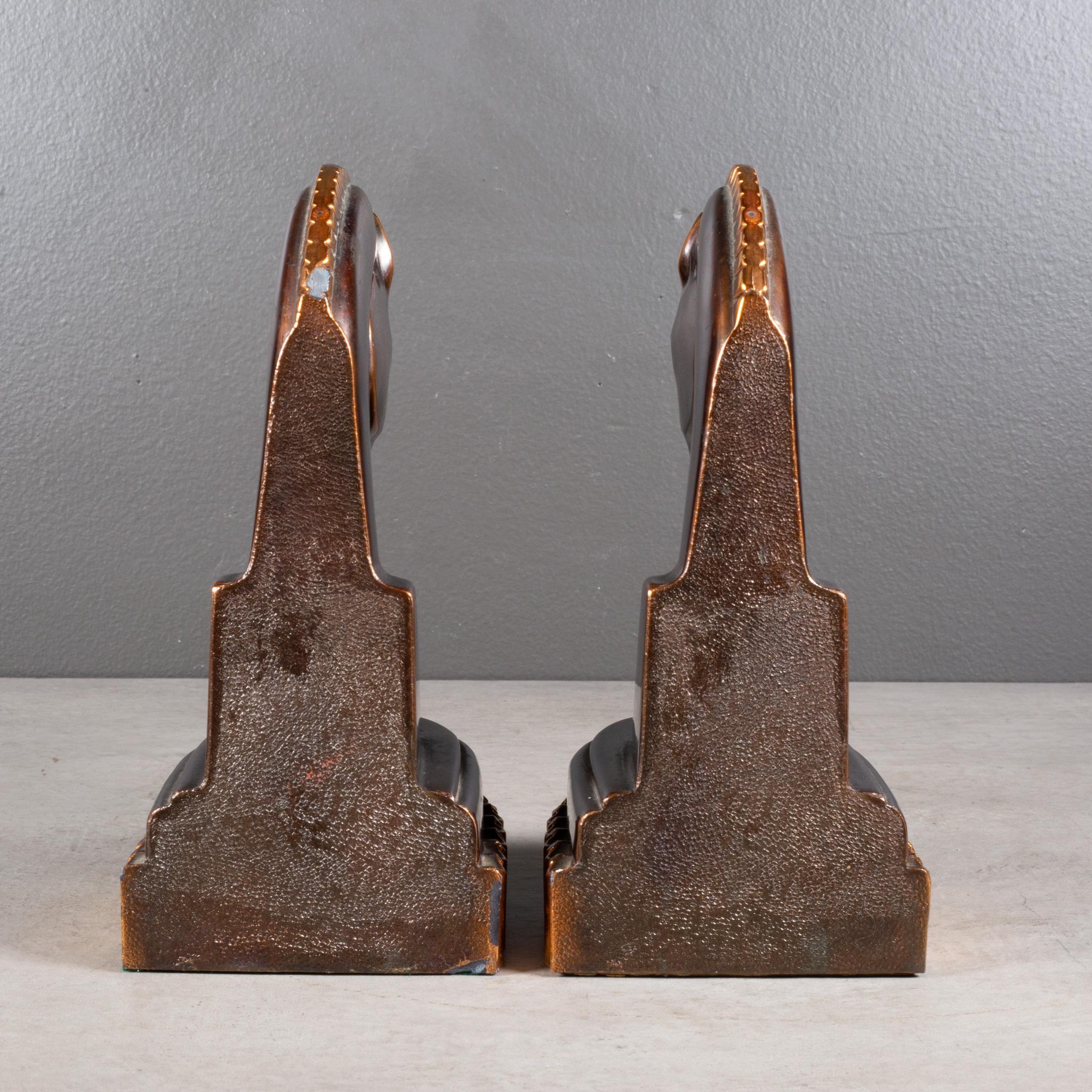 Oversized Art Deco Bronze & Copper Trojan Horse Bookends c.1930 (FREE SHIPPING) For Sale 1