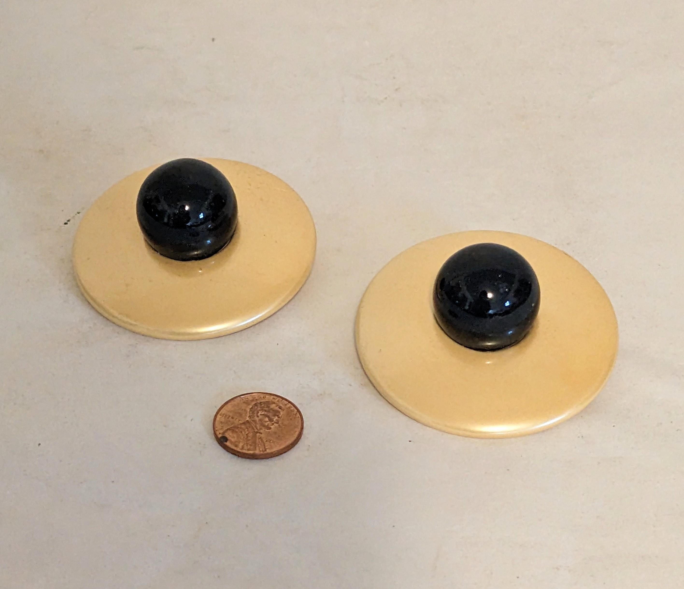 Women's or Men's Oversized Art Deco Lacquered Buttons For Sale