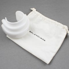 Balenciaga Paris Massive White Resin Lucite Cuff Bangle Bracelet