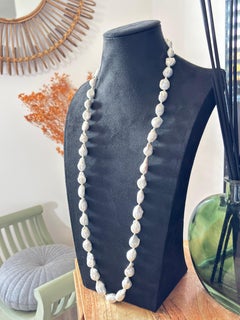 Collier « Opéra » de perles d'eau douce baroques surdimensionnées de 15 à 27 mm, 45 perles, 90 cm