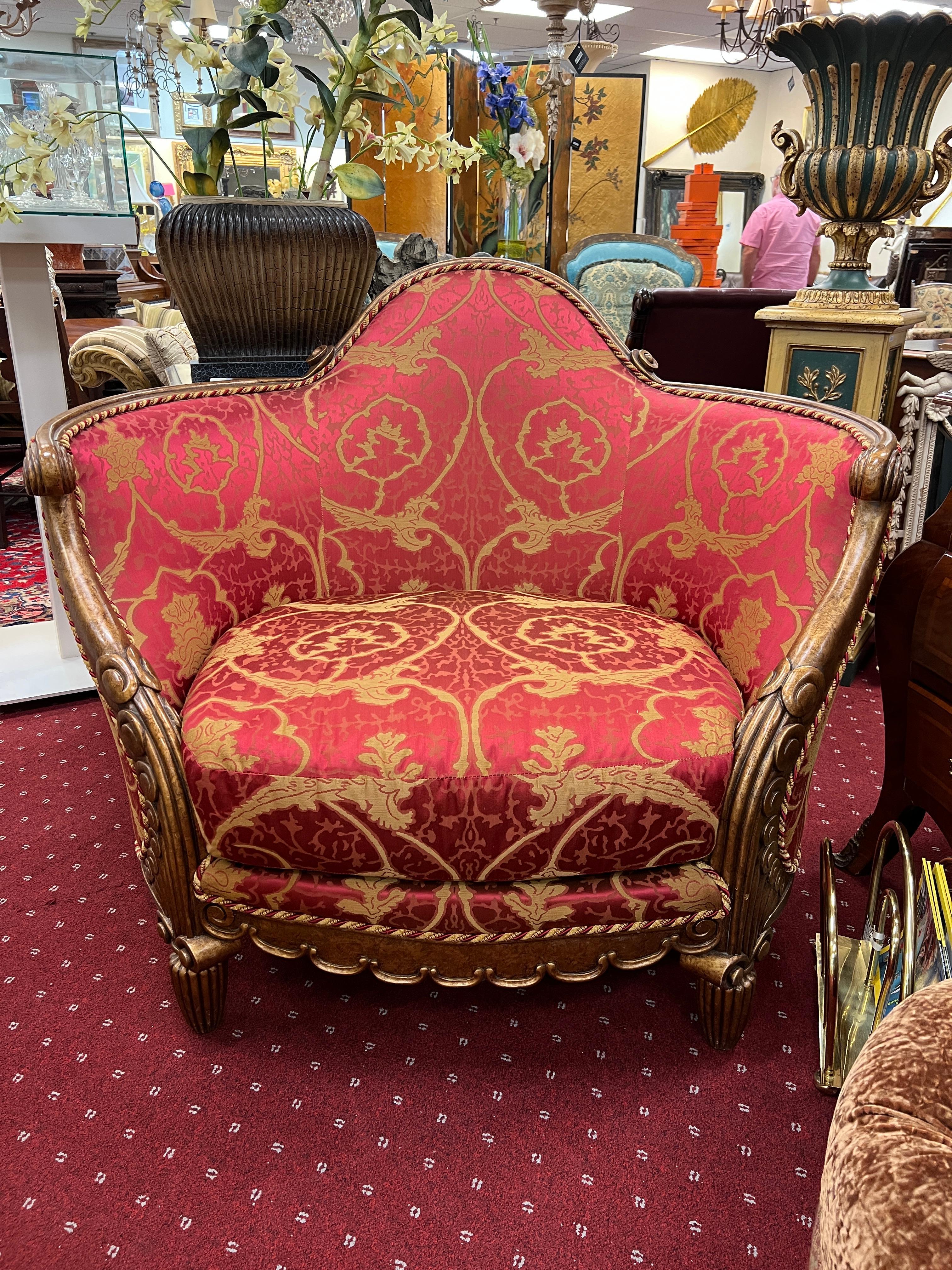 American Oversized Baroque Style Lounge Chair by Tomlinson For Sale