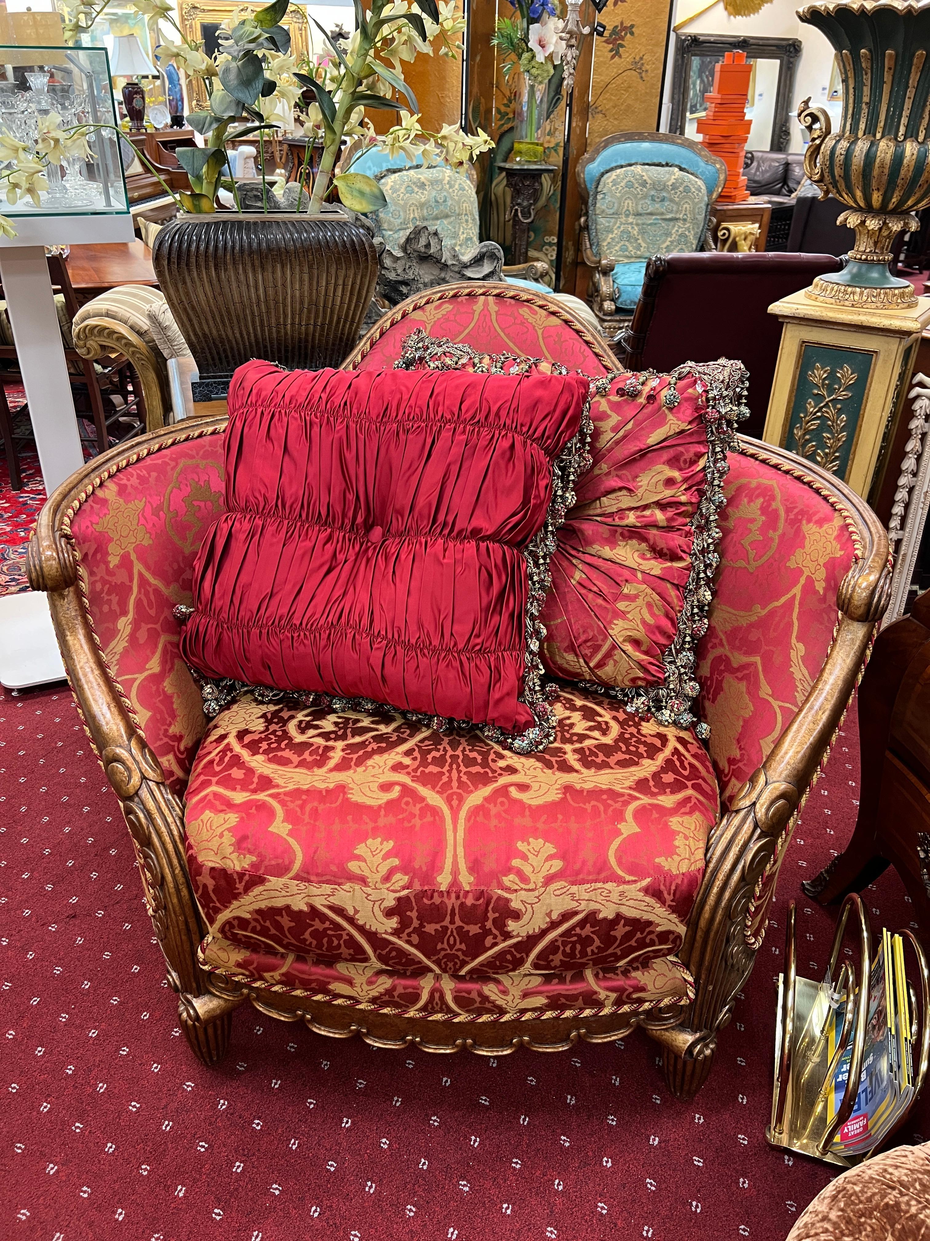 Oversized Baroque Style Lounge Chair by Tomlinson In Good Condition For Sale In Palm Beach Gardens, FL