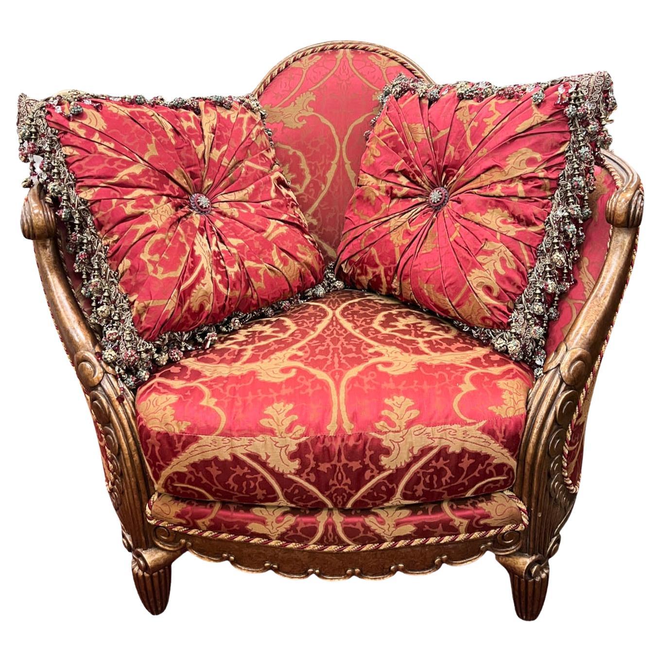 Oversized Baroque Style Lounge Chair by Tomlinson For Sale