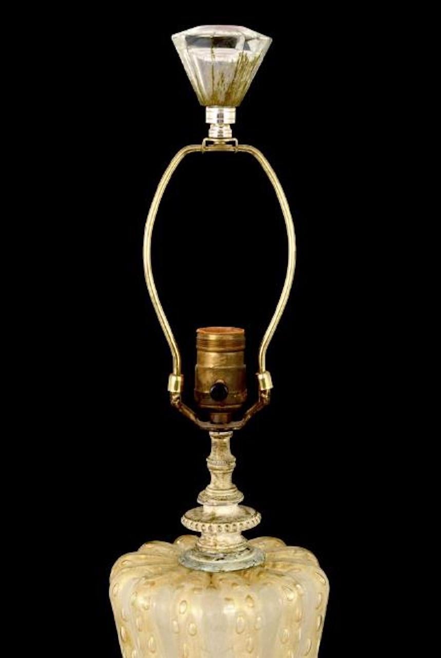 Italian Oversized Barovier & Taso Murano Glass Lamp, 1960s, Italy For Sale
