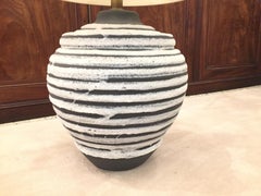 Oversized Beehive Style Pottery Lamp