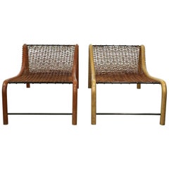 Oversized Bentwood Chaise Lounge Chairs Woven by William Emmerson