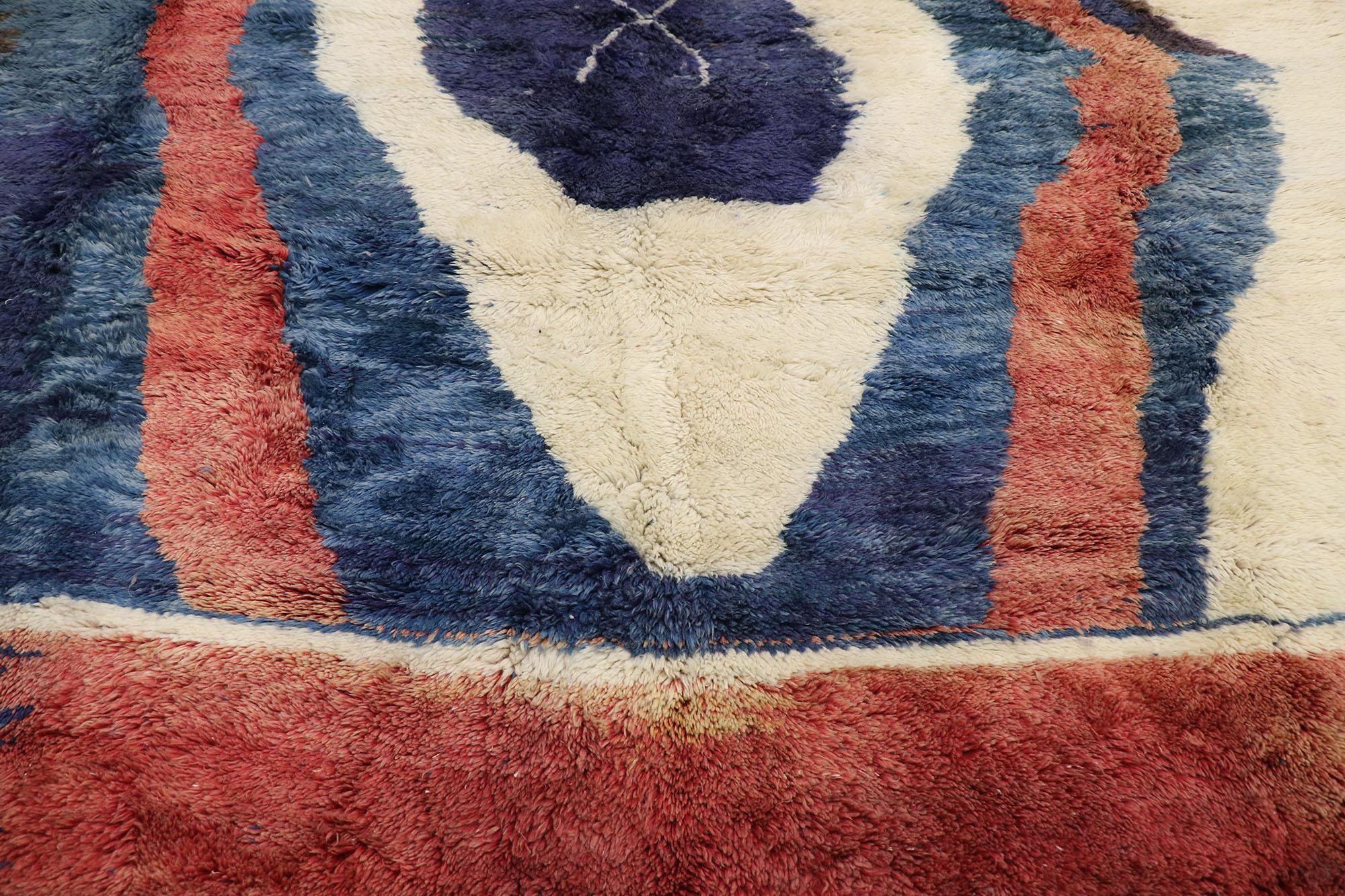 Oversized Berber Moroccan Rug, Wabi-Sabi Meets Abstract Expressionist Style In New Condition For Sale In Dallas, TX