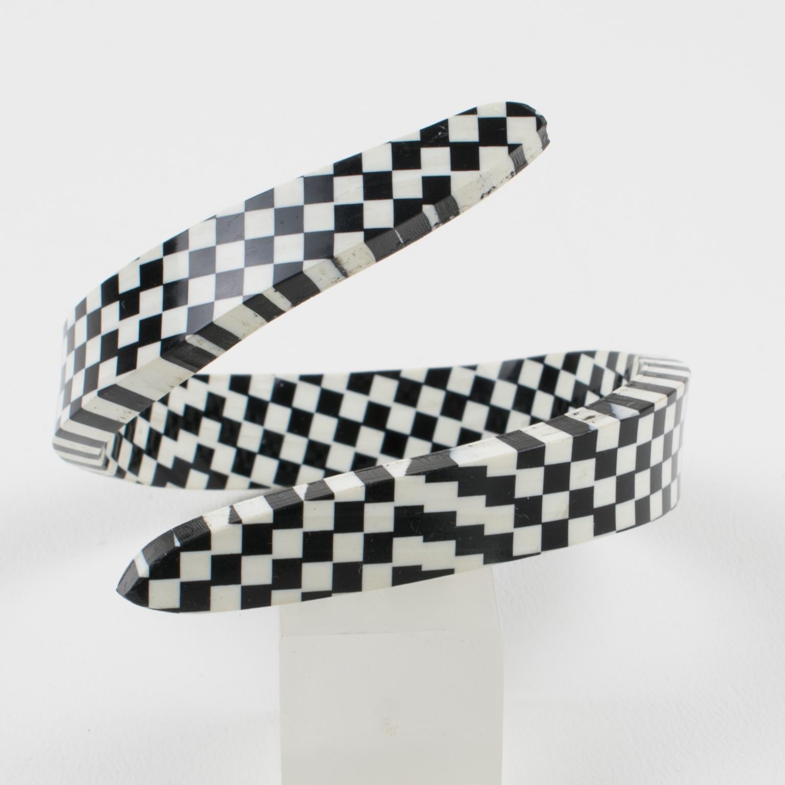 black and white checkered bracelet