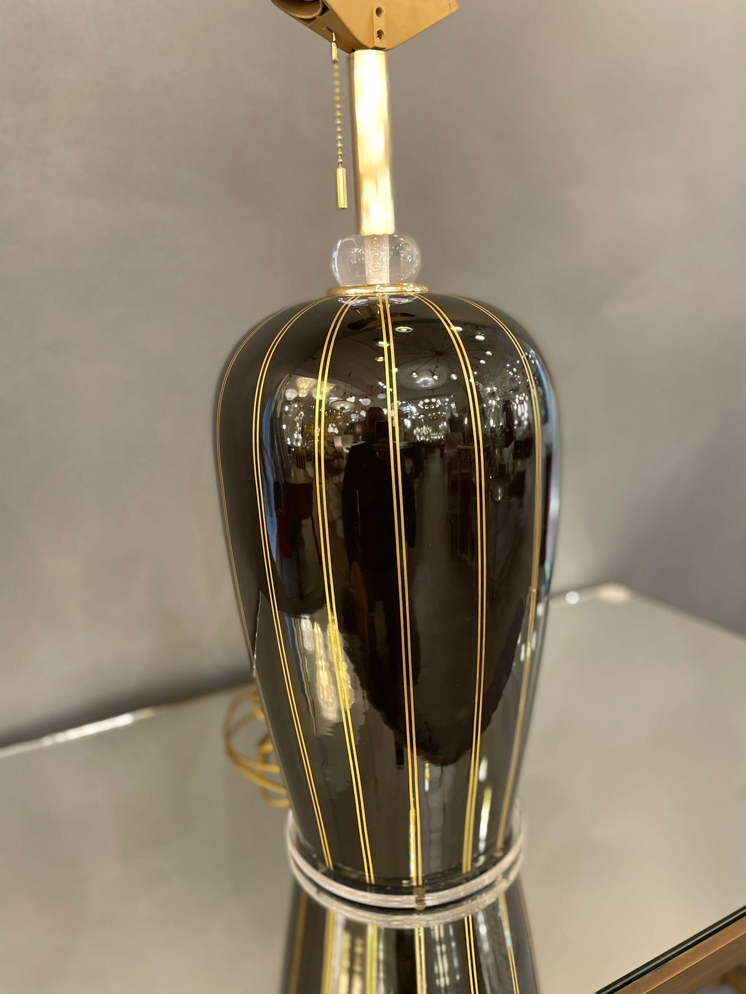 Modern Oversized Black Murano Glass Lamp, Italy 1960s For Sale