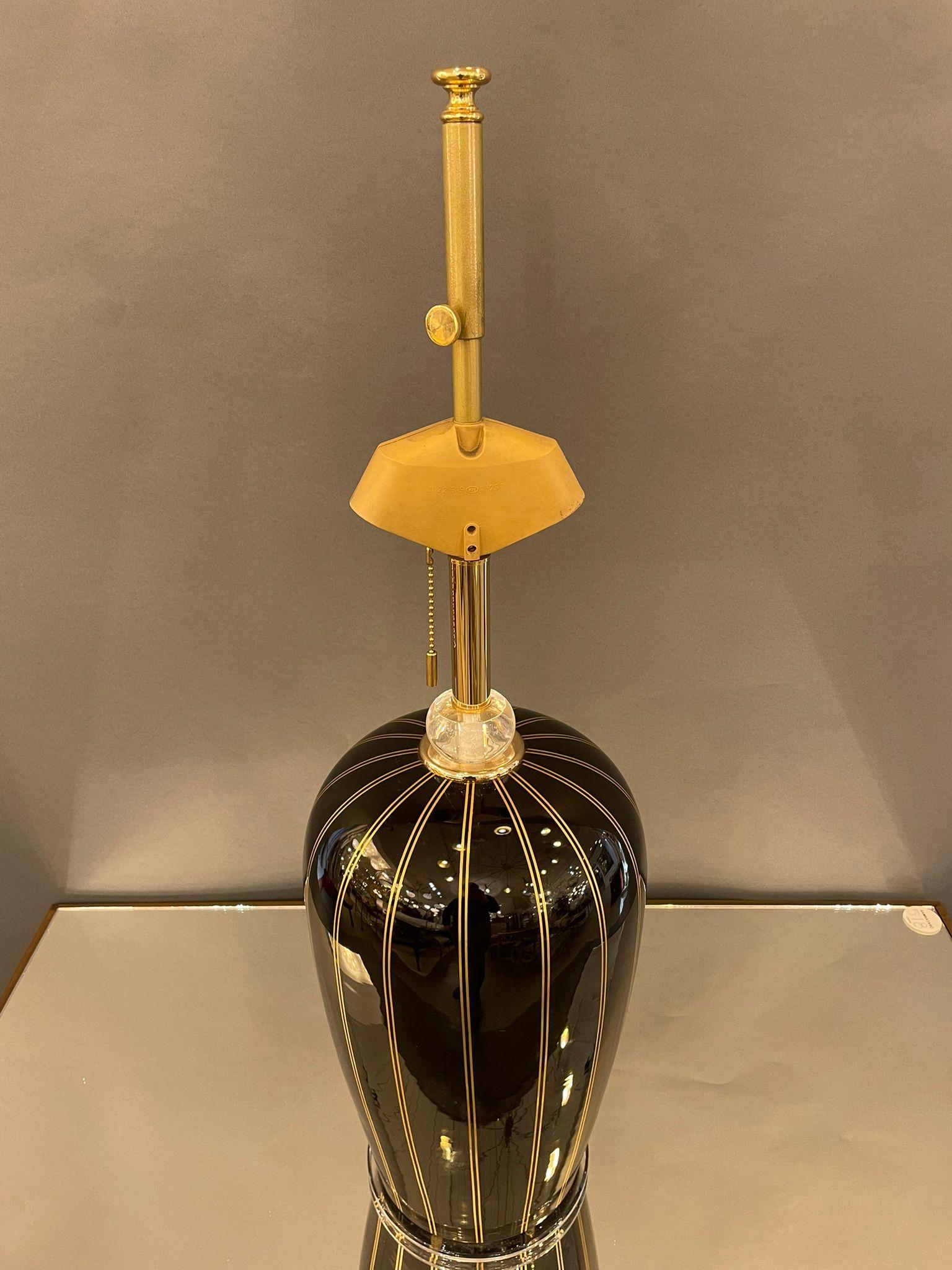 Oversized Black Murano Glass Lamp, Italy 1960s For Sale 1