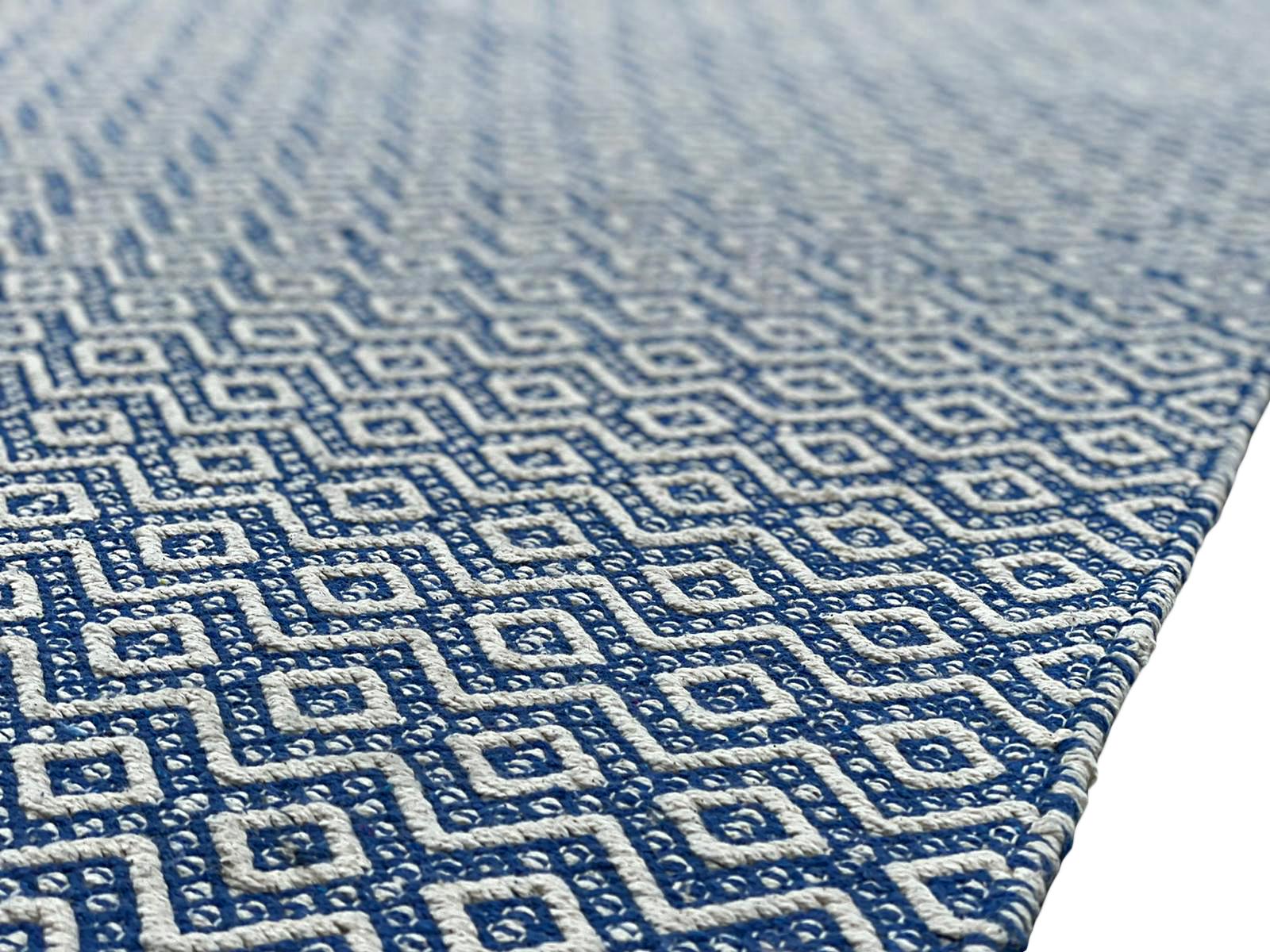 Oversized Blue and White Flat-Weave Indian Kilim by Gordian Rugs 3