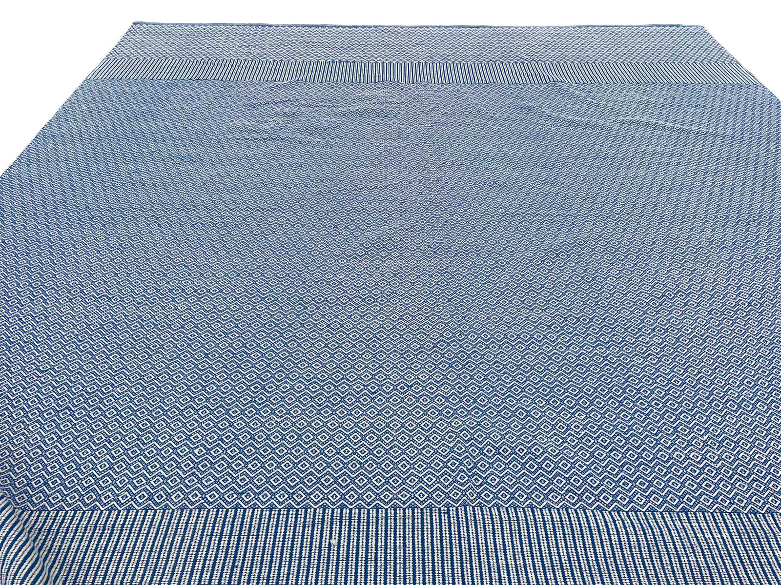 Oversized Blue and White Flat-Weave Indian Kilim by Gordian Rugs 5