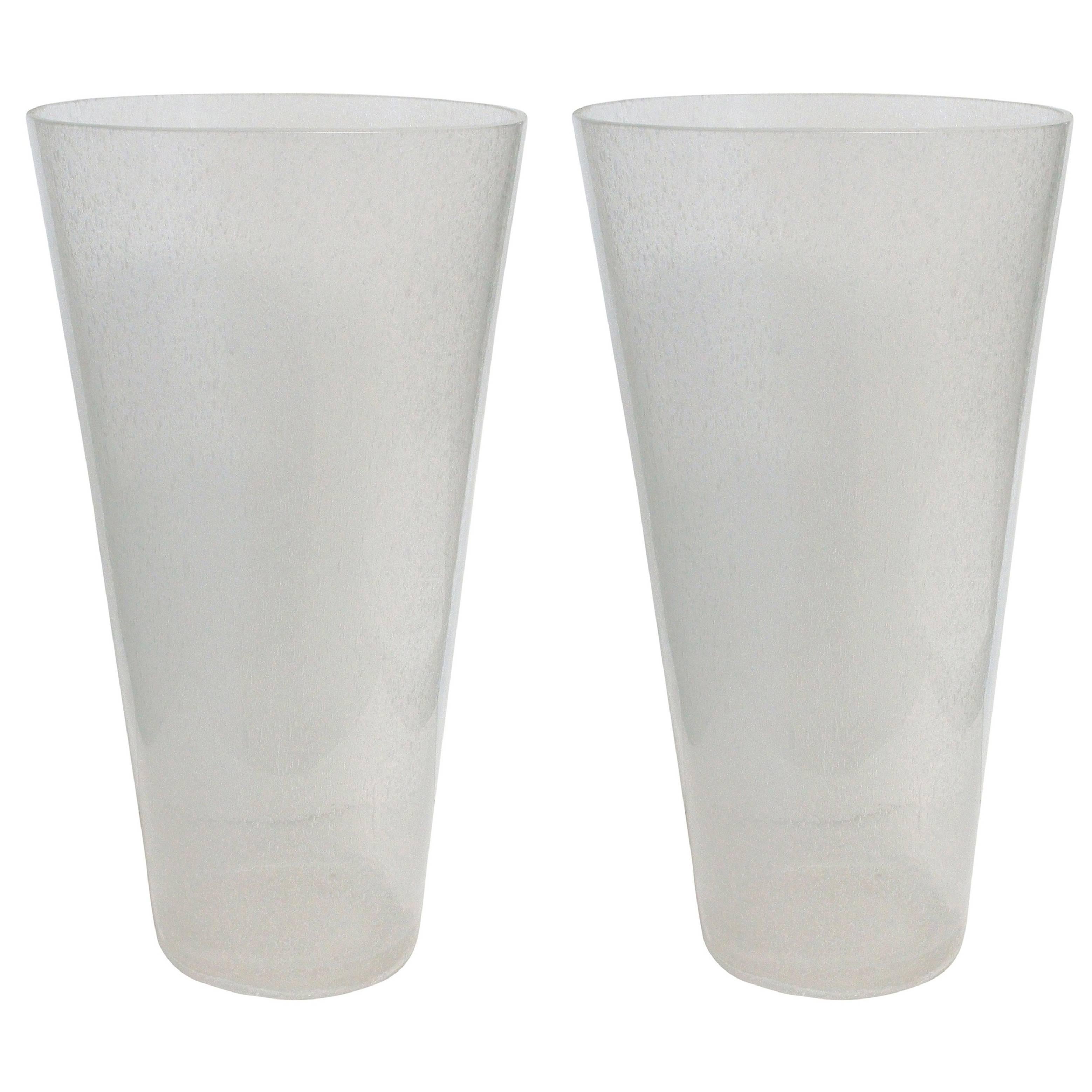 Oversized Bollicine Murano Glass Vases 1