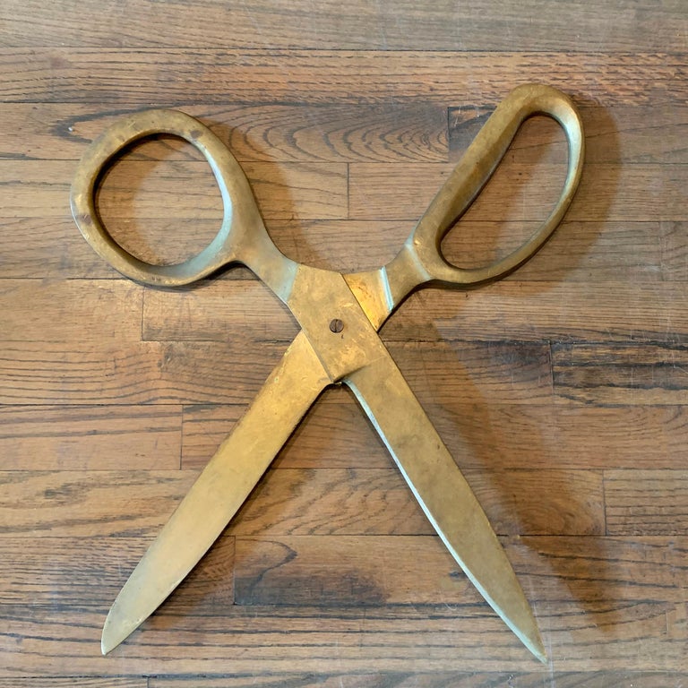 American Oversized Bonze Advertising Store Display Scissors For Sale