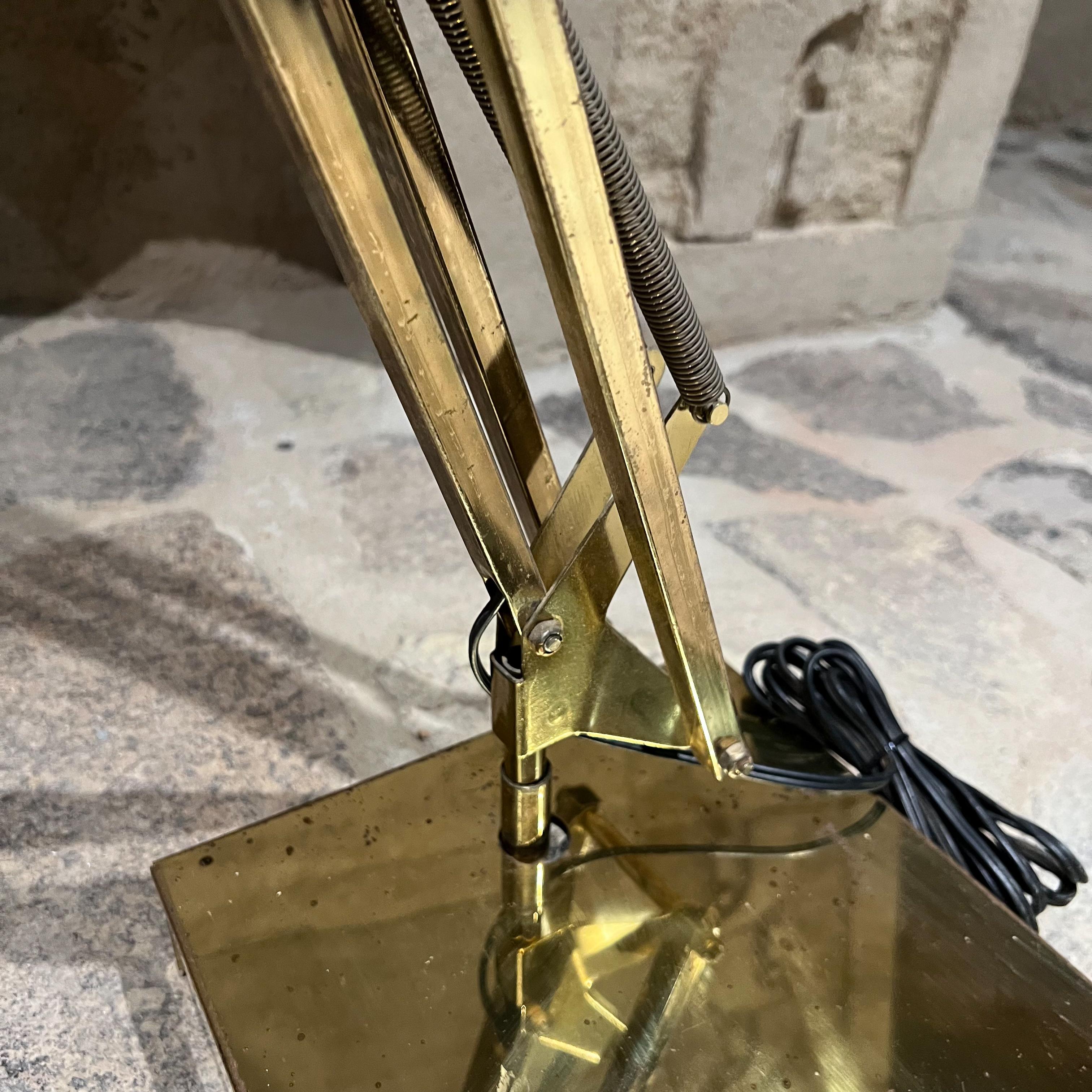 American Oversized Brass Floor Lamp by Luxo Articulating Architect's Drafting Light 1970s For Sale