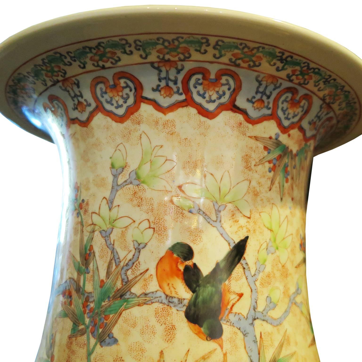 Oversized Cantonese Porcelain Urn Vase, China, Late 19th Century For Sale 2
