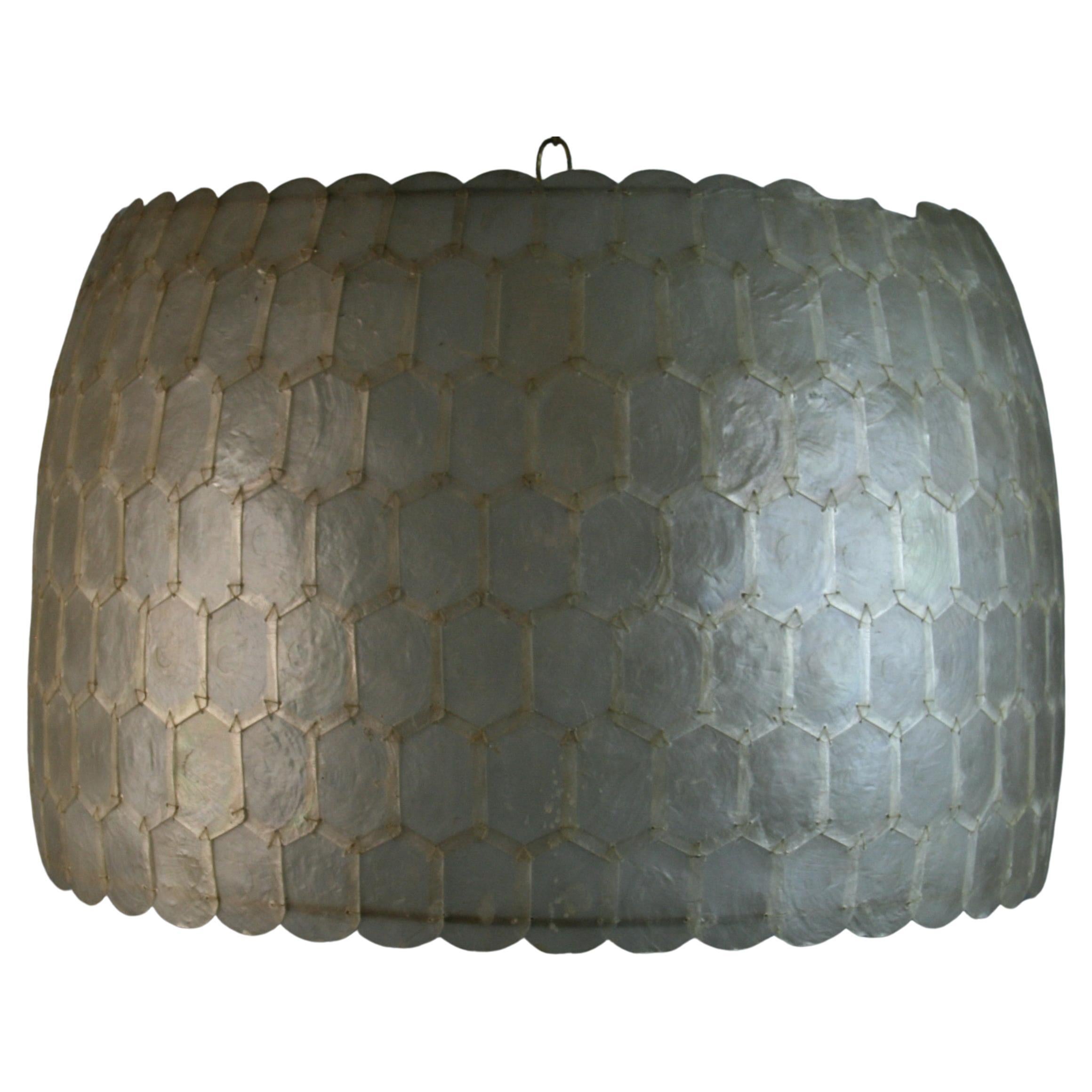 Oversized Capiz Shell Pendant  / Lantern Light